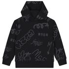 Boys Black Logo Hooded Top, 2, hi-res