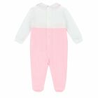 Baby Girls White & Pink Babygrow, 1, hi-res