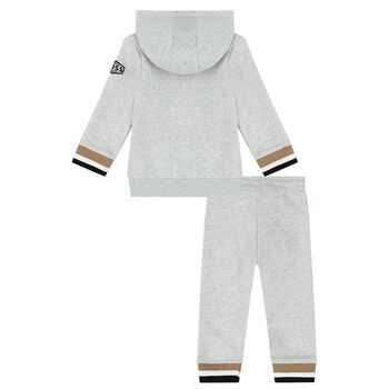 Younger Boys Grey Logo Tracksuit