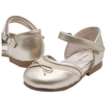 Younger Girls Gold Logo Shoes