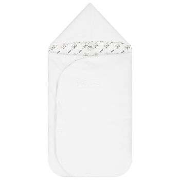 White Cotton Logo Baby Nest