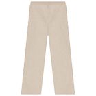 Girls Beige Knitted Trousers Set, 1, hi-res