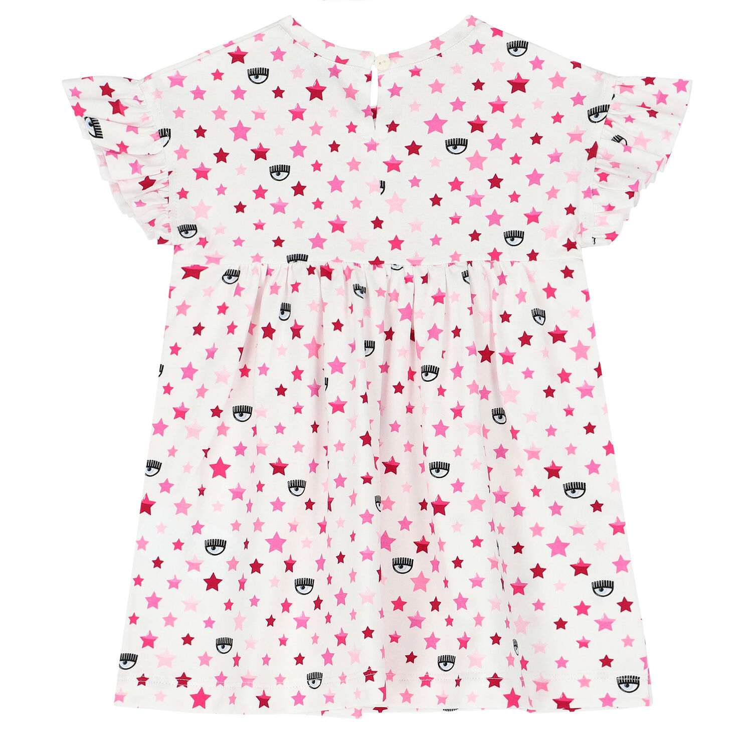 Younger Girls White & Pink Logo Dress, 1, hi-res