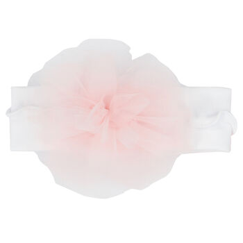 Baby Girls White & Pink Floral Headband