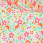 Girls White & Pink Floral Swimsuit, 1, hi-res