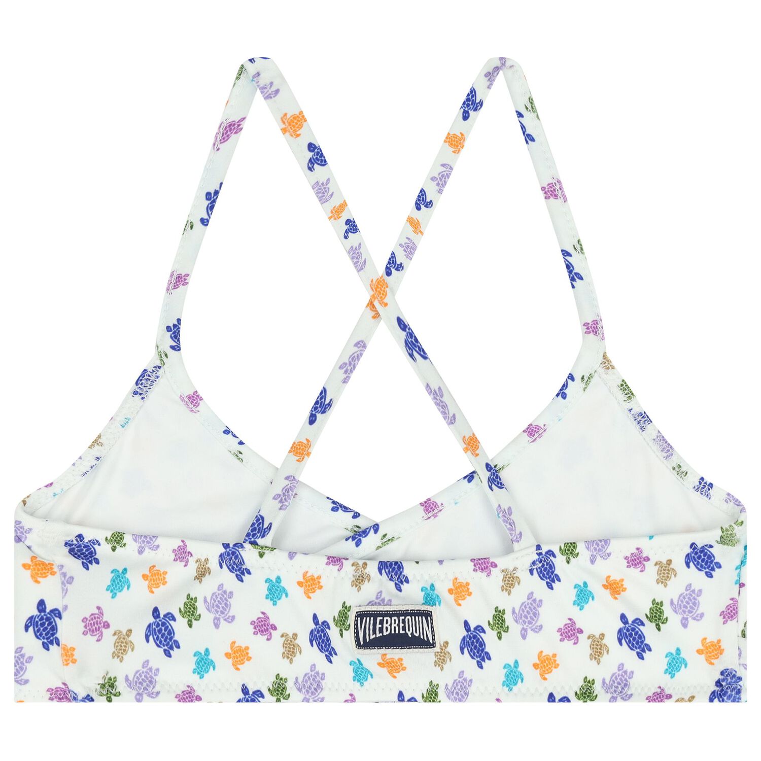 Girls White Turtle Logo Bikini, 1, hi-res