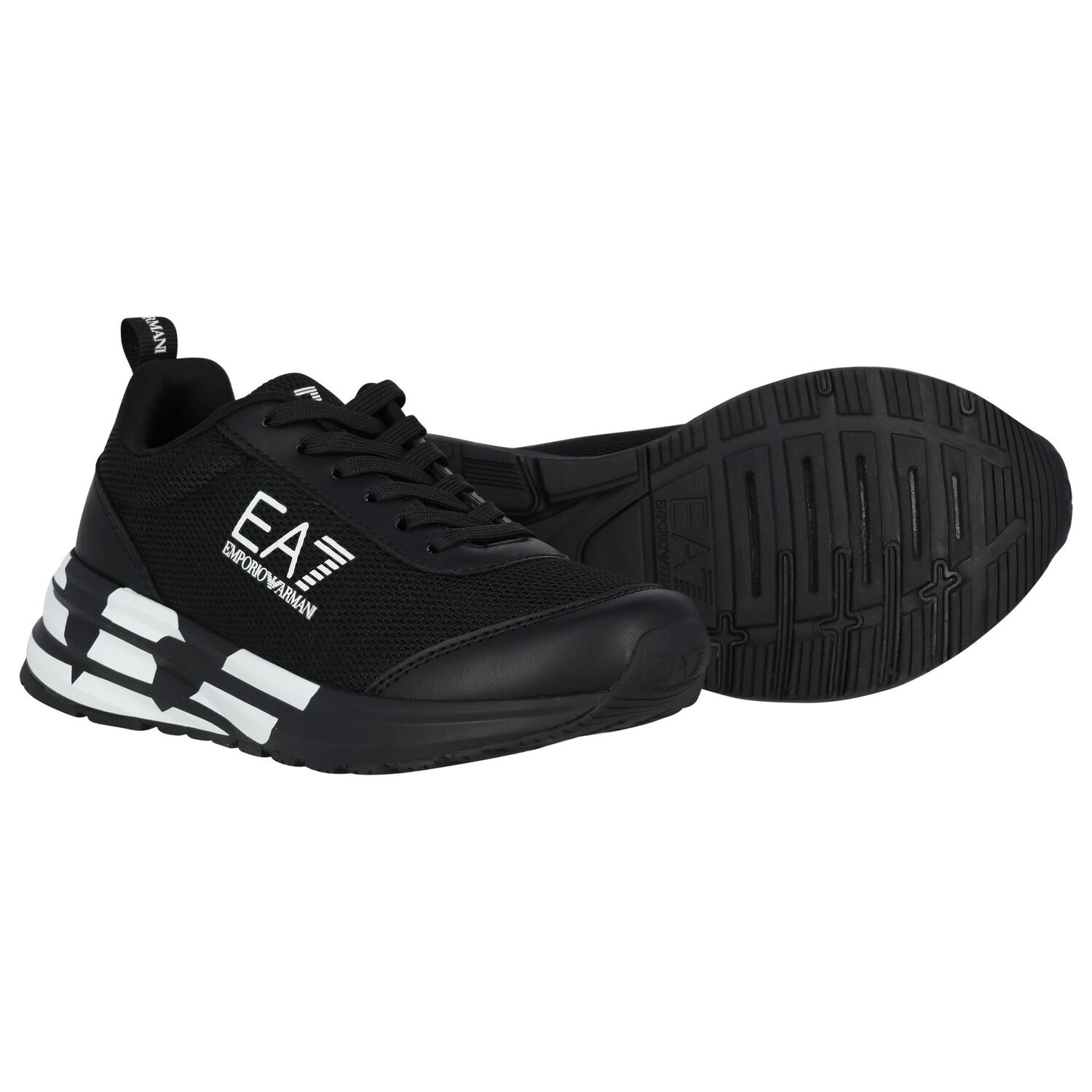 حذاء رياضي بالشعار باللون الأبيض و الأسود, 1, hi-res