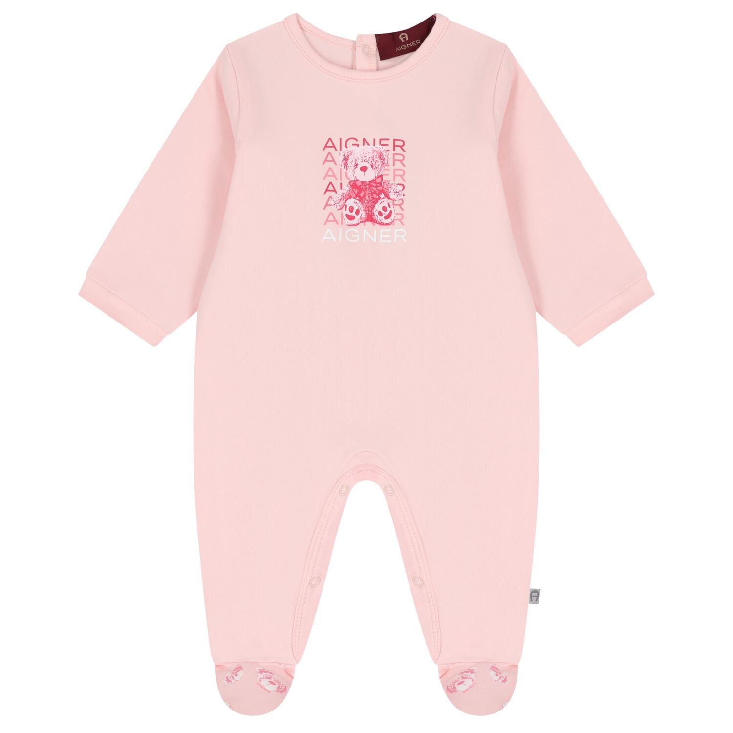 Baby Girls Pink Teddy Bear Logo Babygrow, 3, hi-res