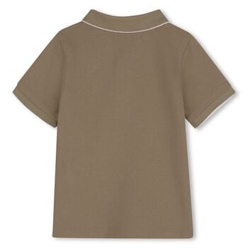 Younger Boys Taupe Logo Polo Shirt