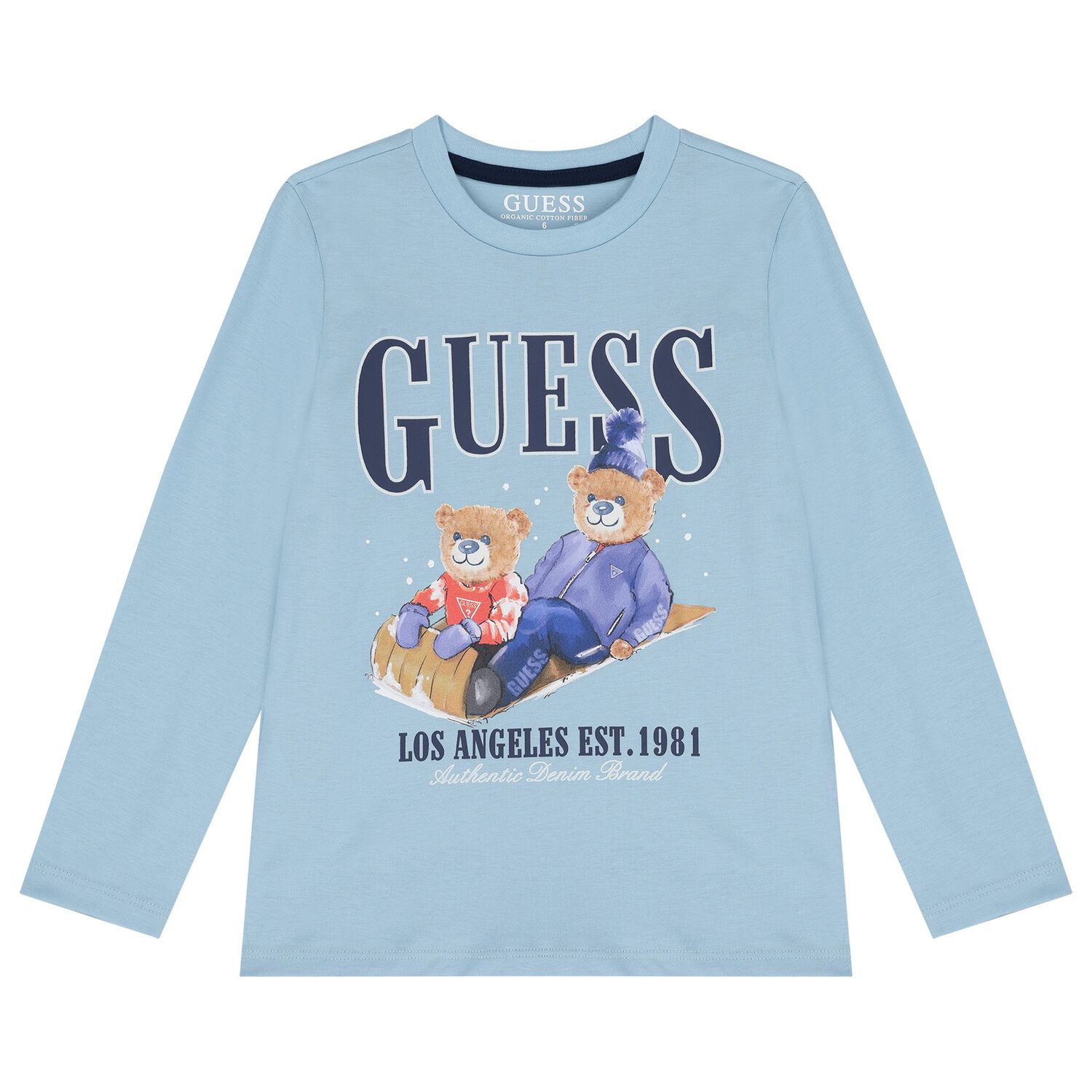 Boys Blue Teddy Bear Long Sleeve Top, 4, hi-res