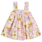 فستان بنات بطبعة الزهور باللون الوردي, 1, hi-res