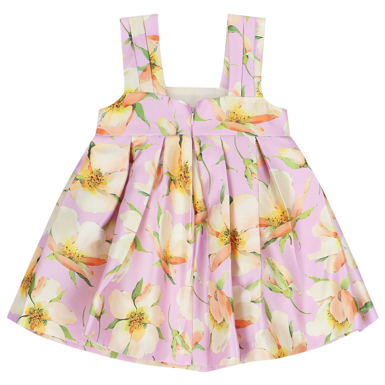 فستان بنات بطبعة الزهور باللون الوردي, 1, hi-res image number null