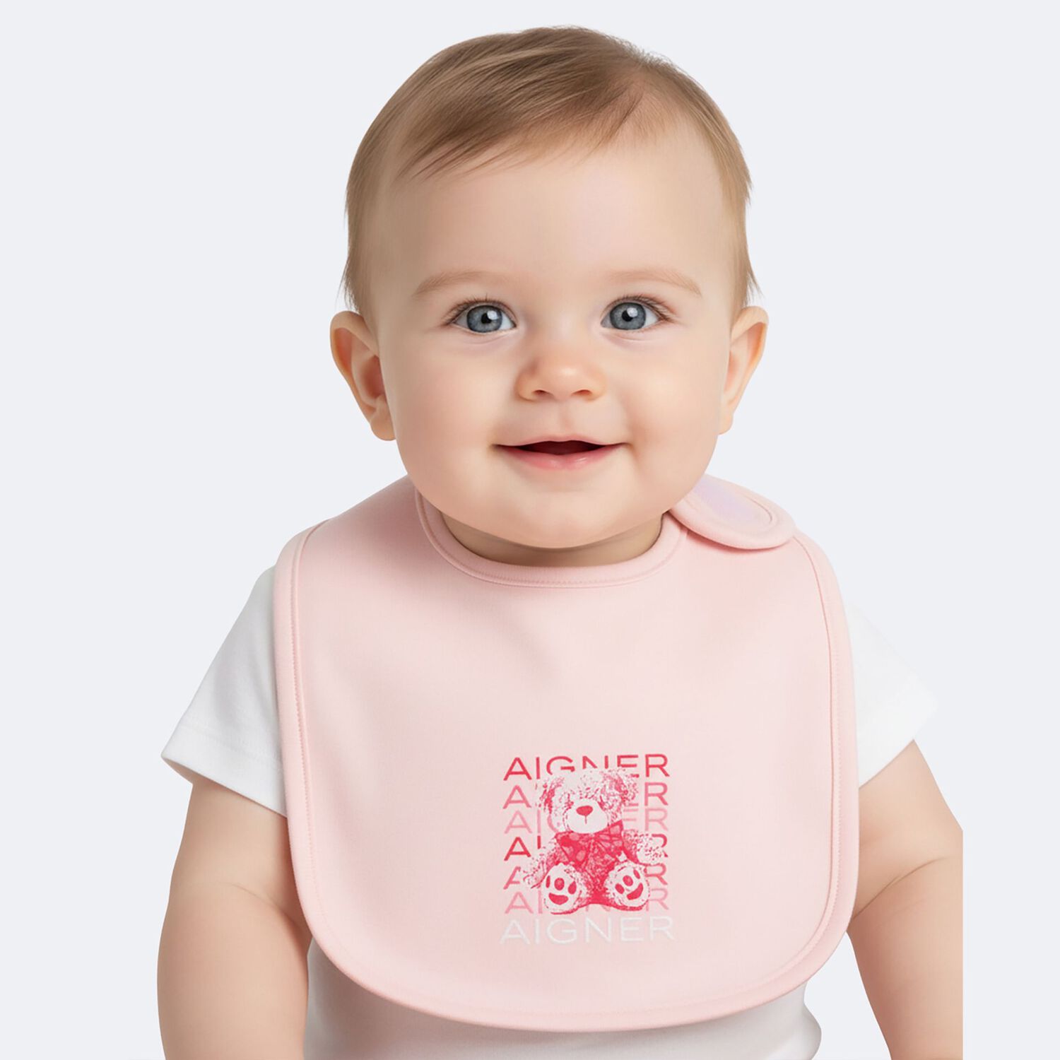 Baby Girls Pink Teddy Bear Logo Bib, 3, hi-res