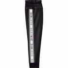 Girls Black Logo Joggers, 1, hi-res