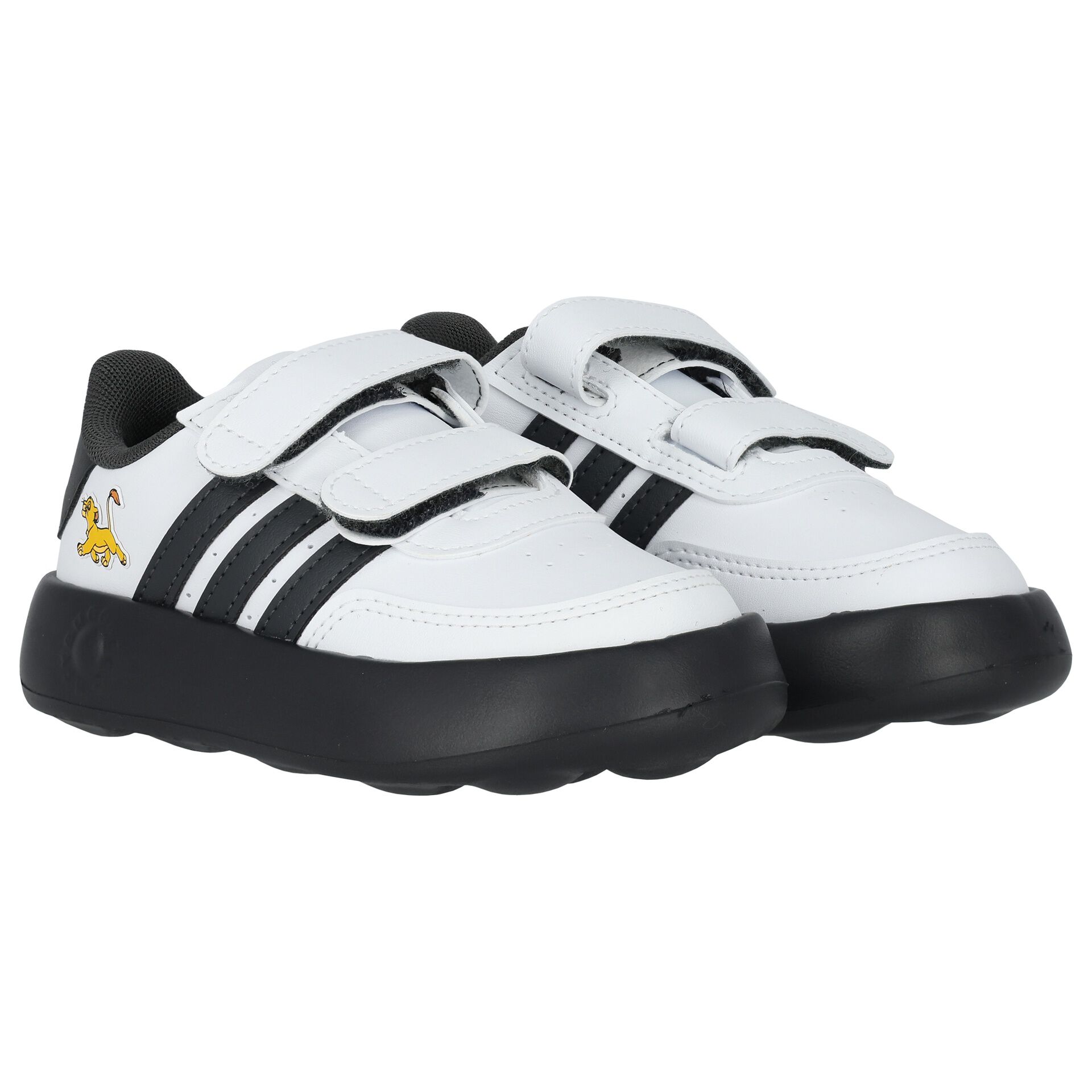 Adidas Kids White Black Logo Lion King Trainers Junior Couture UAE