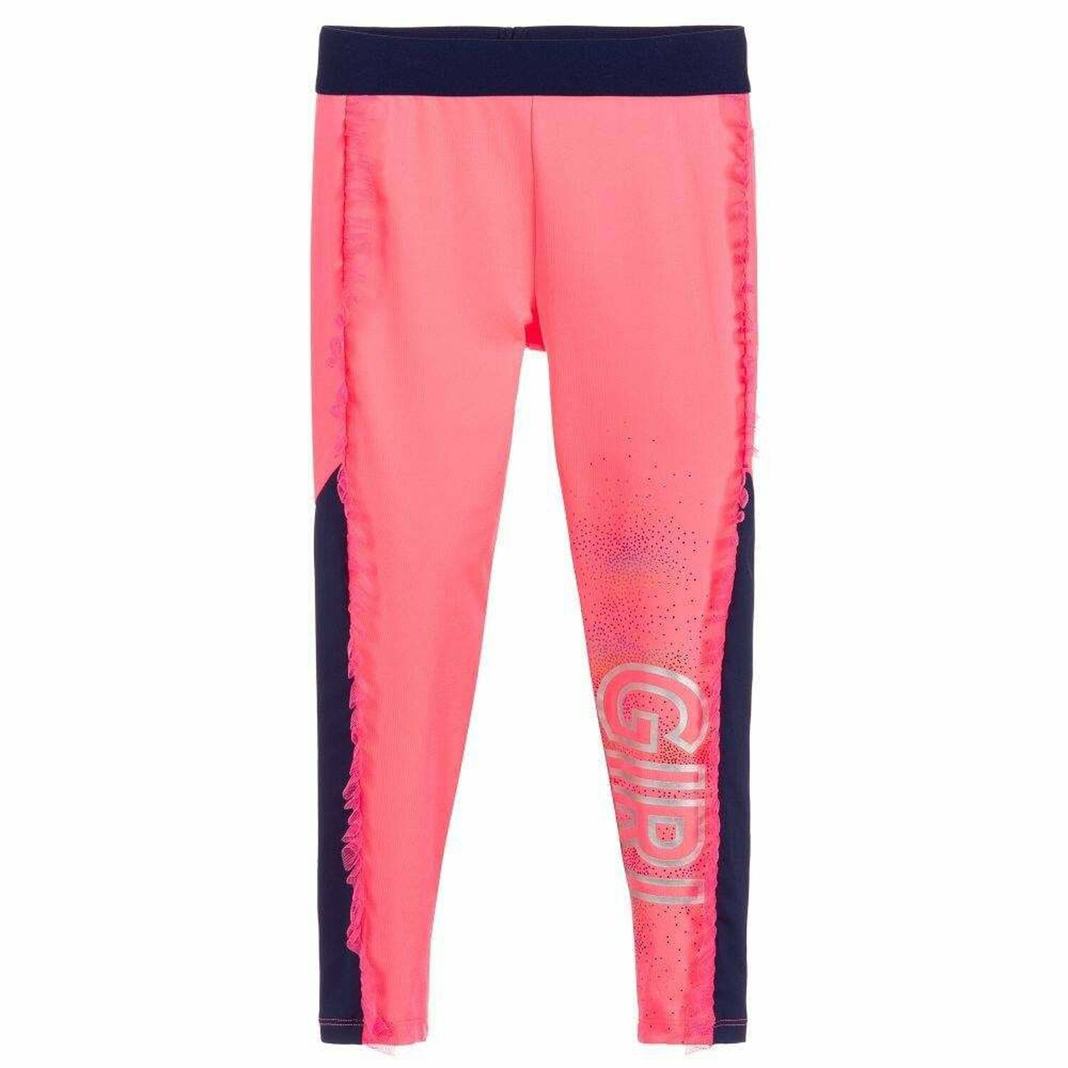 Girls Pink & Navy Leggings, 1, hi-res