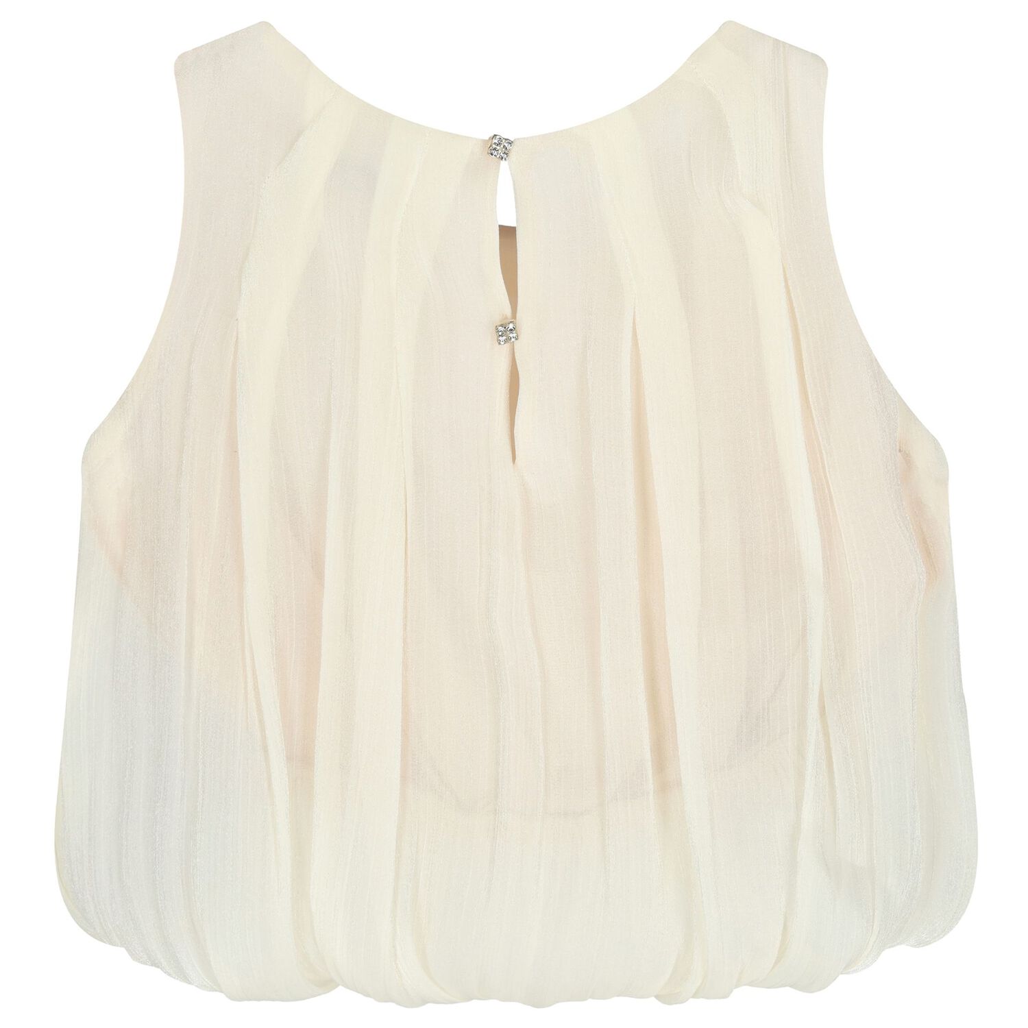 Girls Beige & Gold Chiffon & Sequin Lace Trousers Set, 1, hi-res