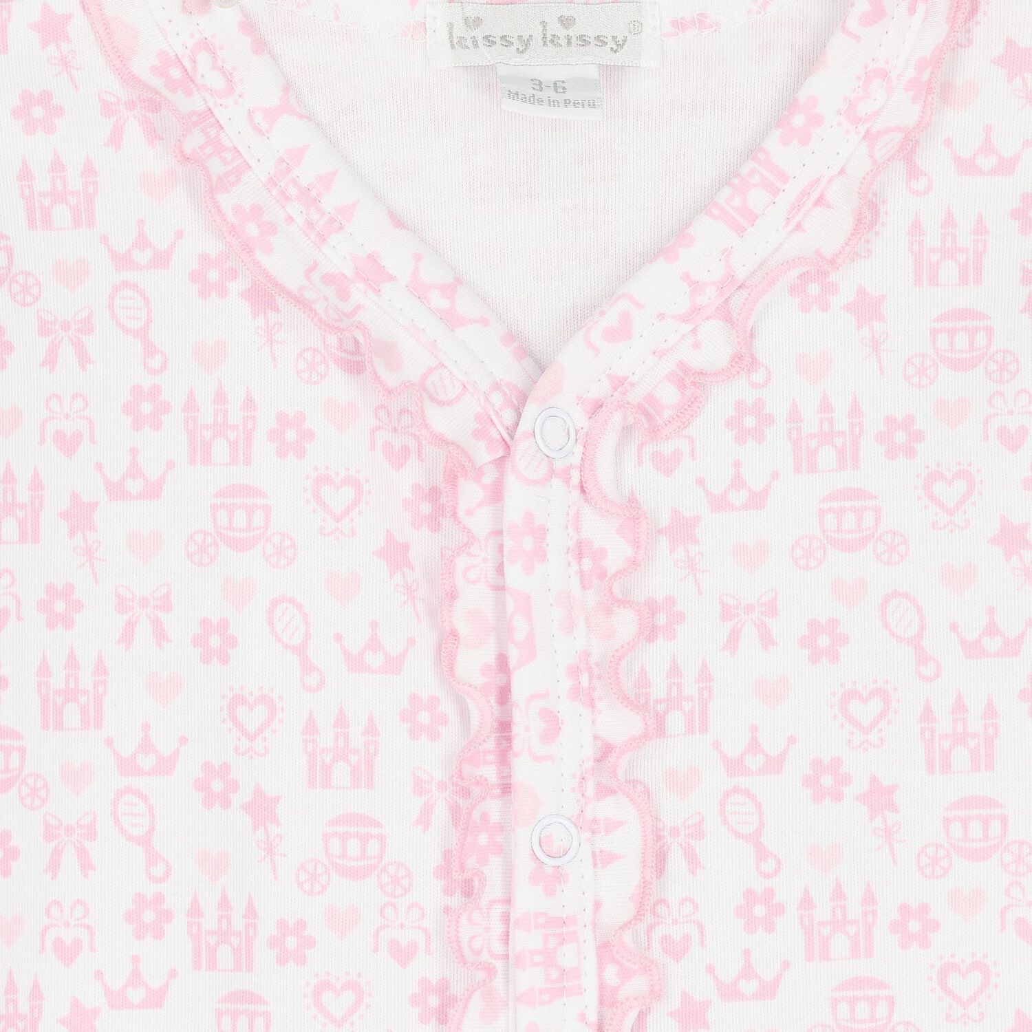 Baby Girls White & Pink Royal Babygrow, 1, hi-res
