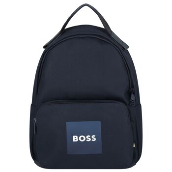 Boys Navy Blue Logo Canvas Backpack