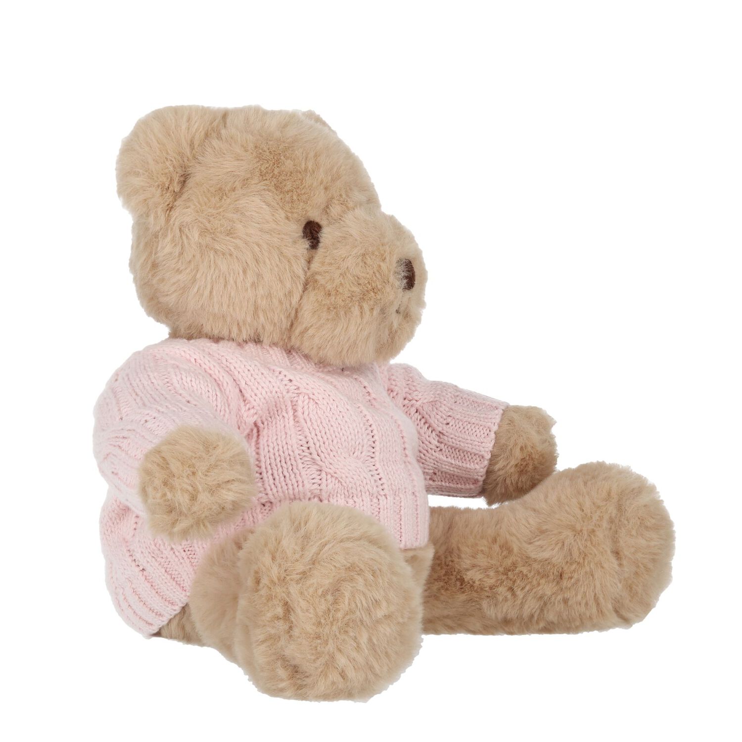 Girls Beige & Pink Teddy Bear Soft Toy, 1, hi-res