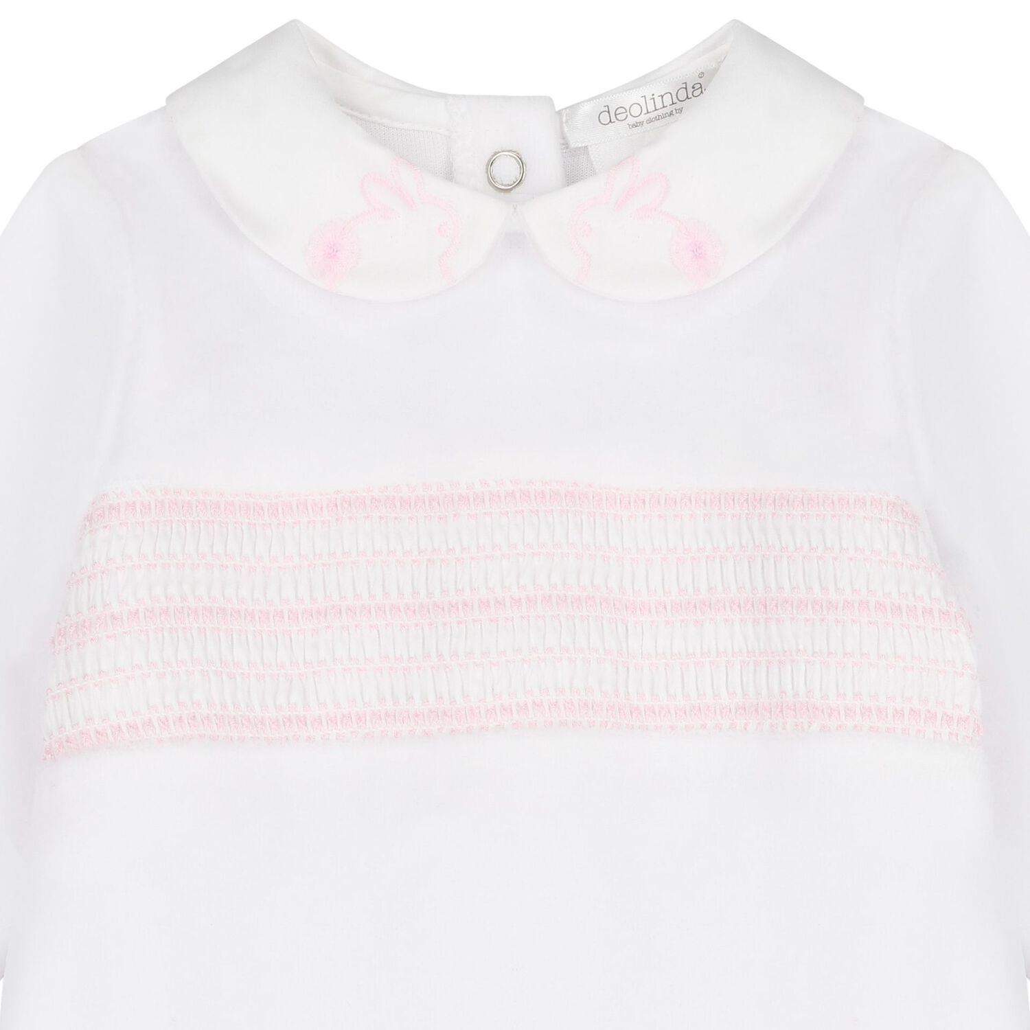 Baby Girls White & Pink Babygrow, 2, hi-res