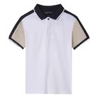 Boys White Colourblock Polo Shirt, 1, hi-res
