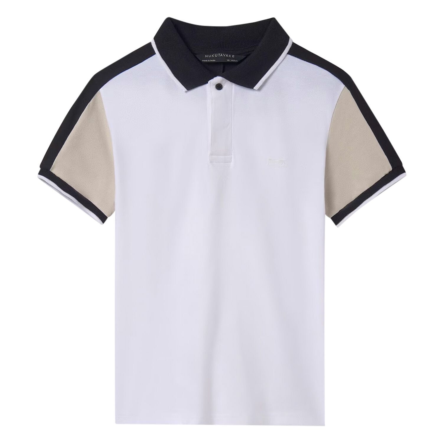 Boys White Colourblock Polo Shirt, 1, hi-res image number null