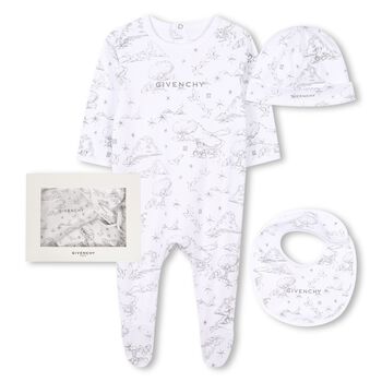 White & Grey Logo Babygrow Gift Set