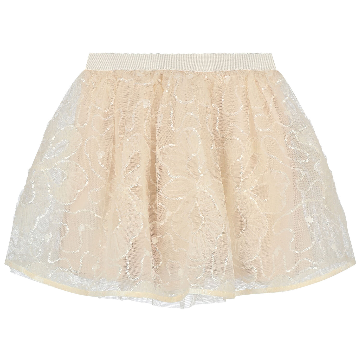 Girls Ivory Tulle Skirt, 1, hi-res image number null