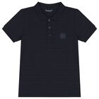 Boys Navy Blue Logo Polo Shirt, 2, hi-res