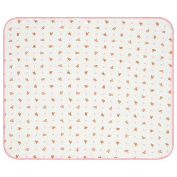Baby Girls White & Pink Polo Bear Blanket