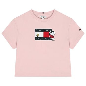 Girls Pink Snoopy Logo T-Shirt