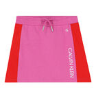 Girls Pink & Red Logo Skirt, 1, hi-res