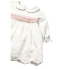 فستان بنات مزين بالزهور باللون الابيض والوردى , 1, hi-res