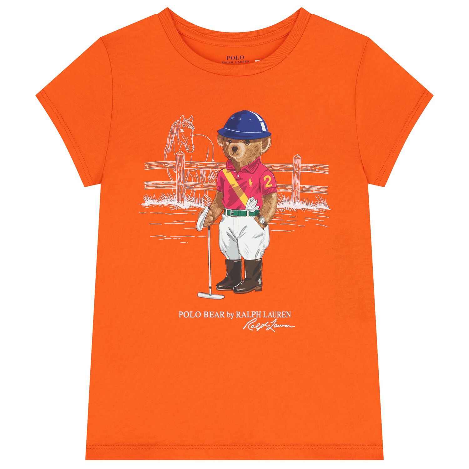 Boys Orange Polo Bear T-Shirt, 1, hi-res