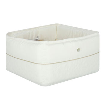Baby White & Gold Accessory Basket