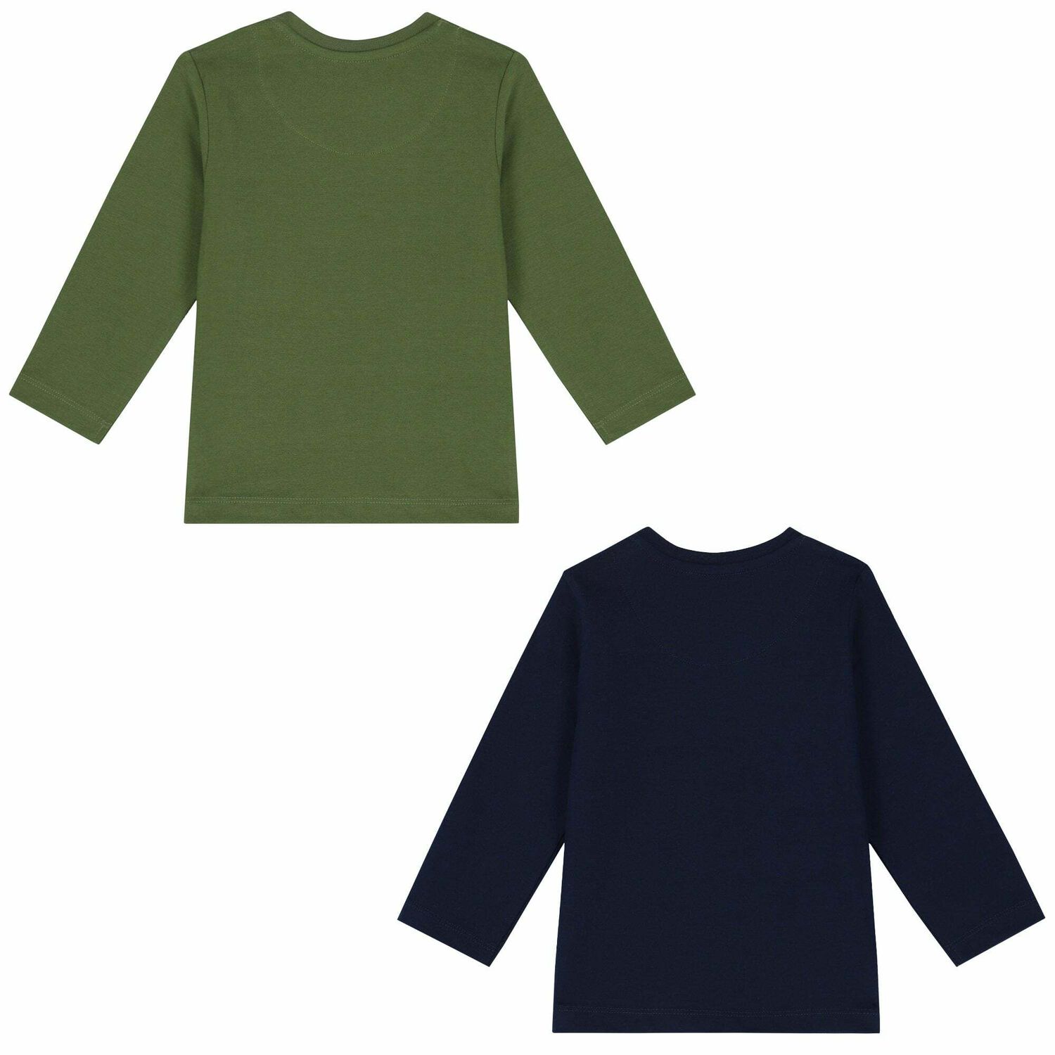 Younger Boys Navy & Green Long Sleeve Tops ( 2-Pack ), 1, hi-res