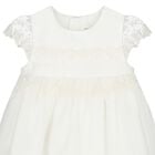 طقم فستان من الدانتيل باللون الابيض للفتيات الصغيرات, 1, hi-res