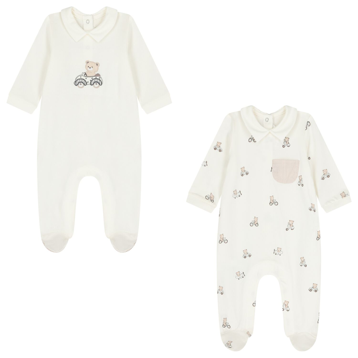 Baby Boys Ivory Babygrows ( 2-Pack ), 1, hi-res