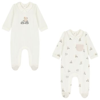 Baby Boys Ivory Babygrows ( 2-Pack )
