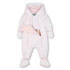 Baby Girls Pink Elephant Logo Snowsuit, 1, hi-res