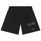 Girls Black Logo Shorts, 2, hi-res