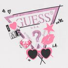 تي شيرت بالشعار باللون الأبيض للبنات, 1, hi-res