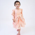 Baby Girls Pink Bow Tulle Dress, 1, hi-res