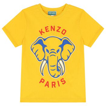 Boys Yellow Elephant Logo T-Shirt