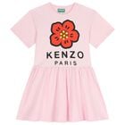 Girls Pink Boke Flower Dress, 1, hi-res