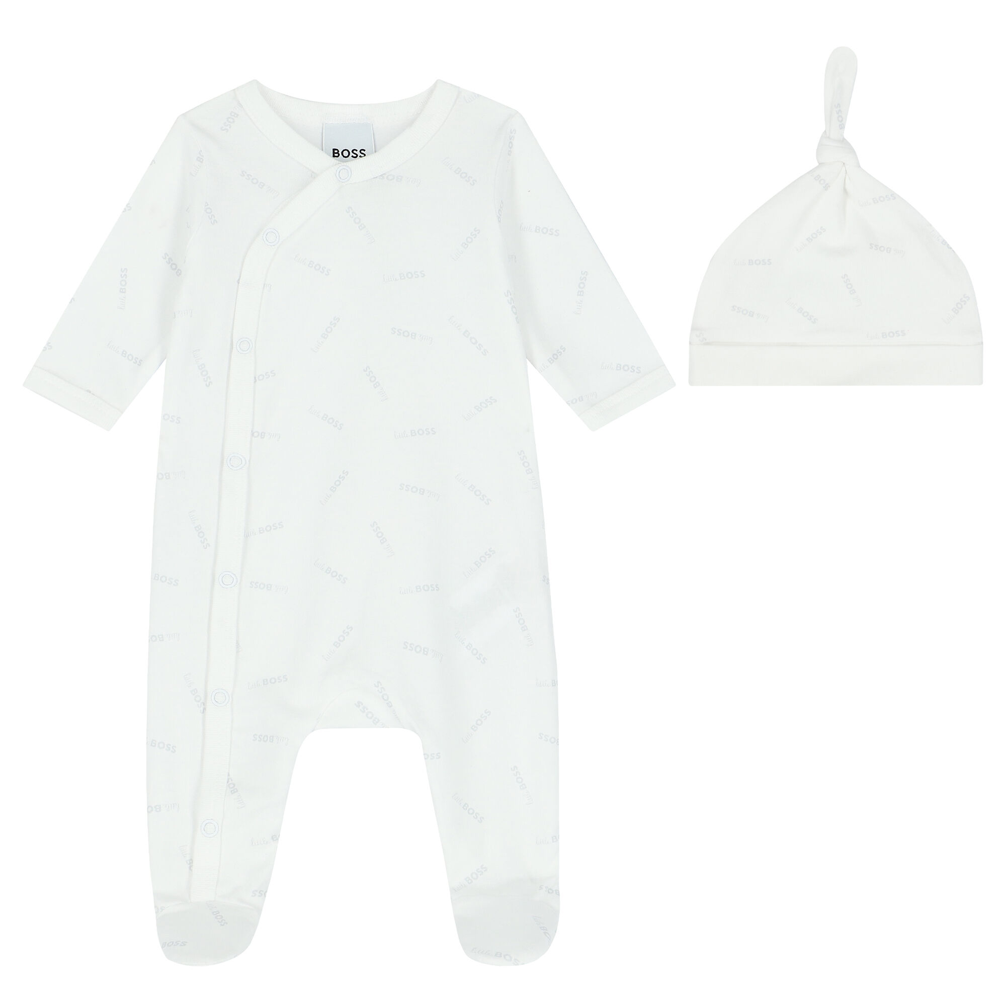 BOSS White Logo Babygrow Set Junior Couture UAE