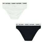 Girls White & Navy Logo Knickers (2-Pack), 1, hi-res