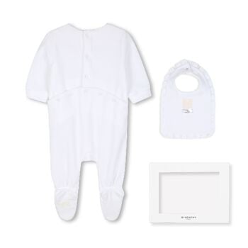 Baby Girls White Logo Babygrow Gift Set
