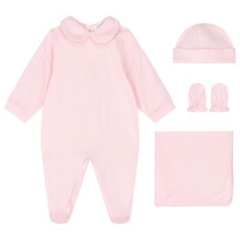 Baby Girls Pink Teddy Bear Babygrow Gift Set